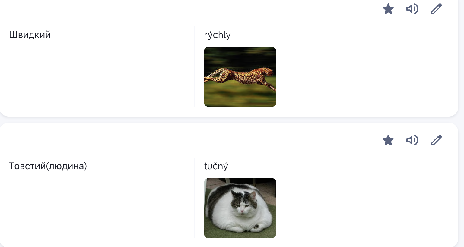 Картка зі словом у Quizlet